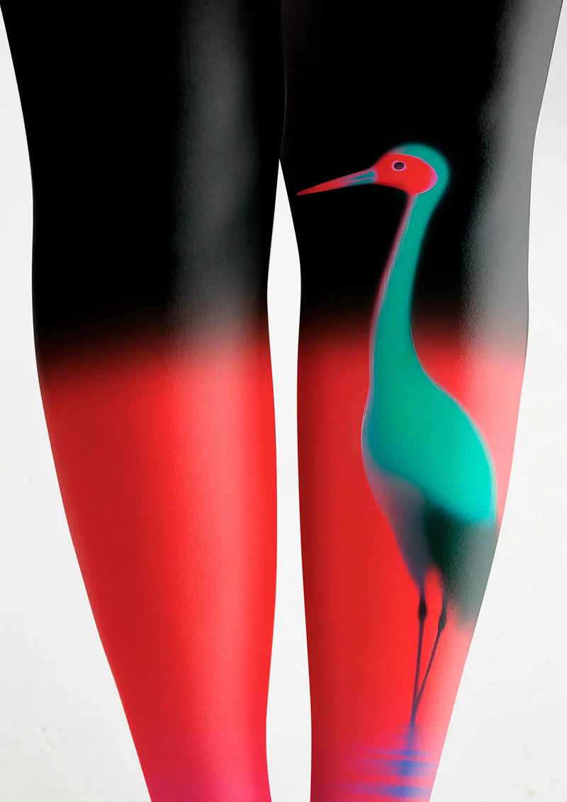Viken Plan Iridescent Crane Trails Tights Hosiery Pantyhose