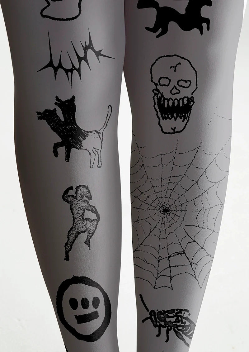 Viken Plan Street Skeleton Tights Hosiery Pantyhose