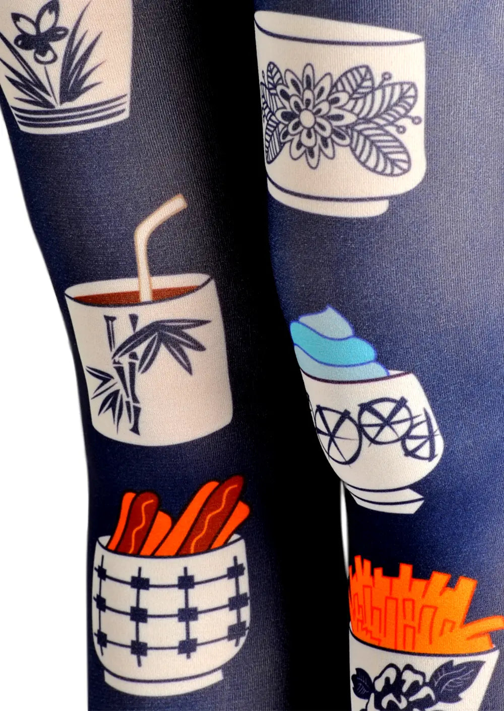 Viken Plan Ethnic art Print Tights Chinaware Pantyhose/Tights [Porcelain Family Bucket]