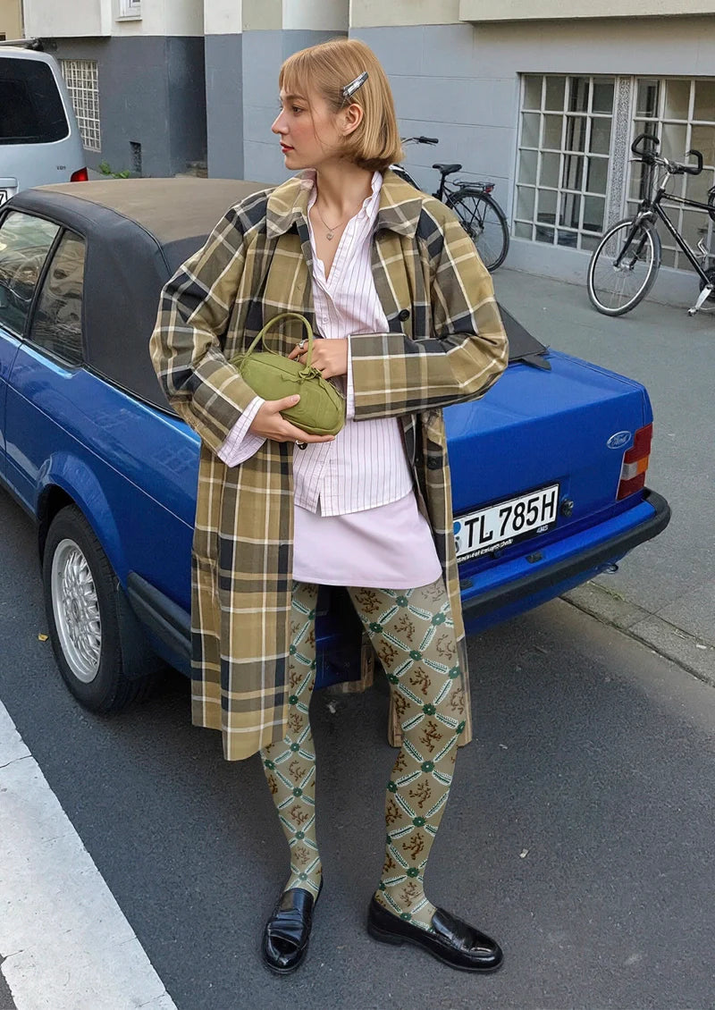 Viken Plan Retro Patterns Tights Hosiery Pantyhose