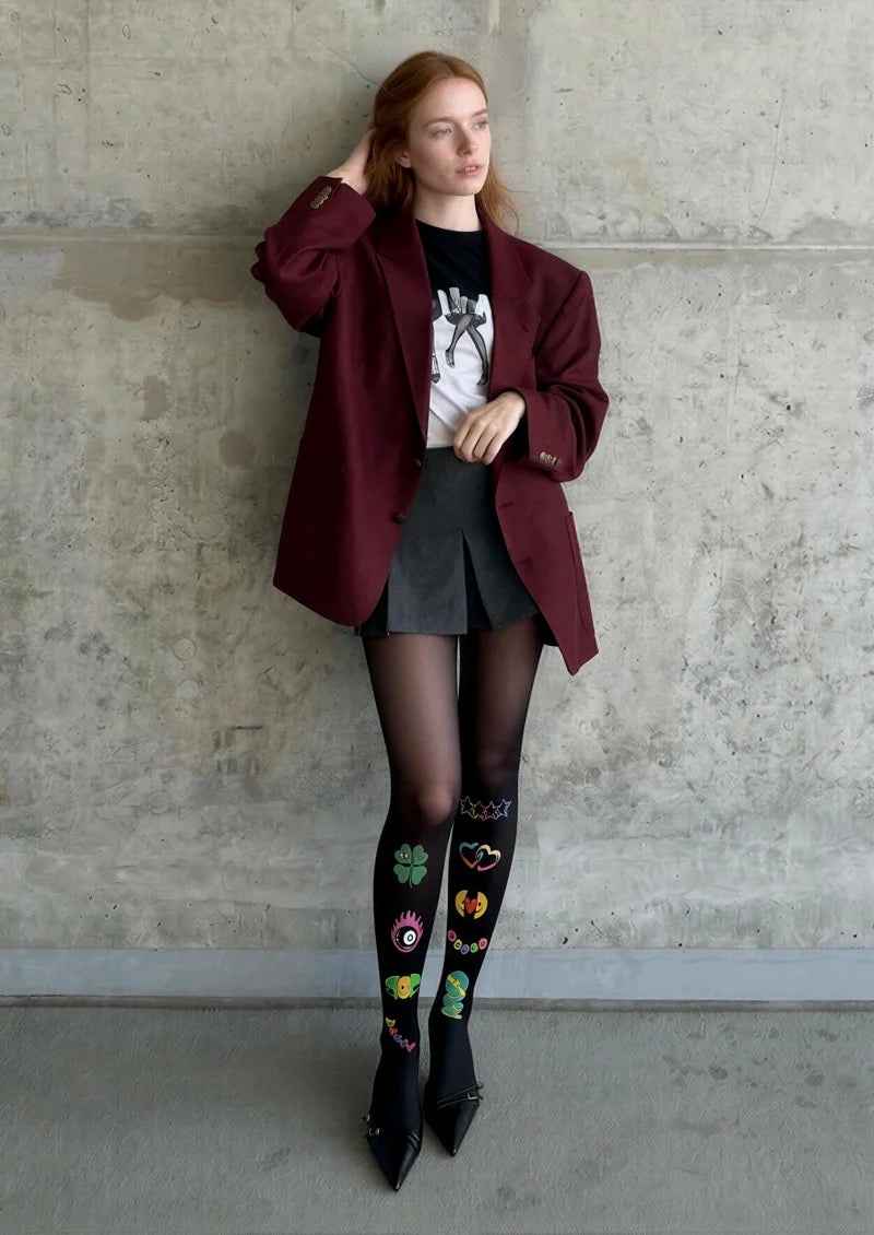 Viken Plan Fun Patterns Tights Hosiery Pantyhose