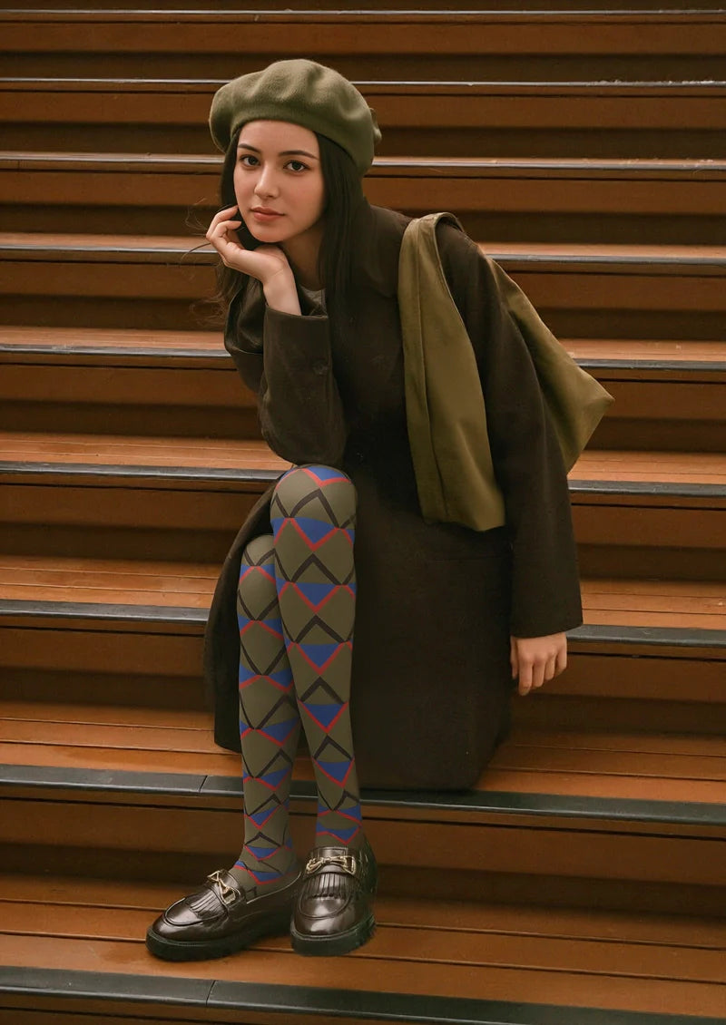Viken Plan Inky Matrix Tights Hosiery Pantyhose