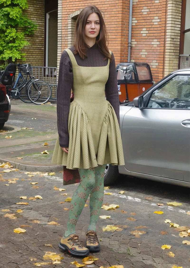 Viken Plan Classic Fan Rib Tights Hosiery Pantyhose