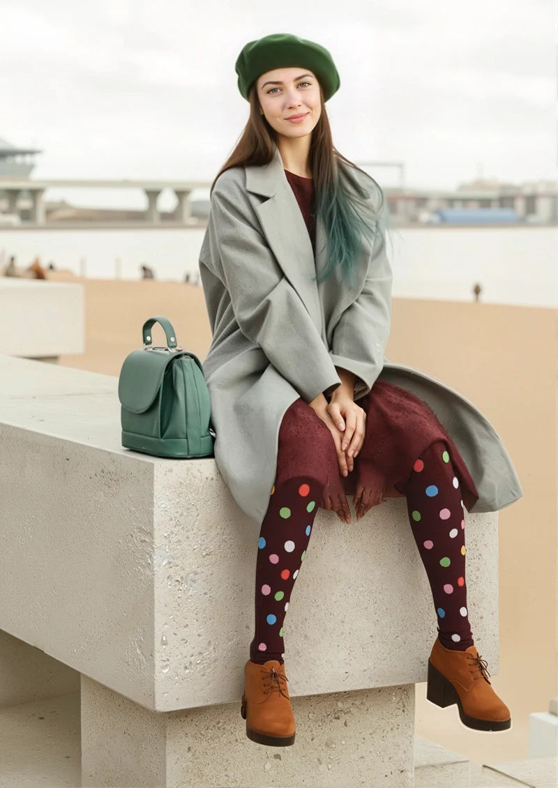 Viken Plan Colorful Polka Dots Tights Hosiery Pantyhose
