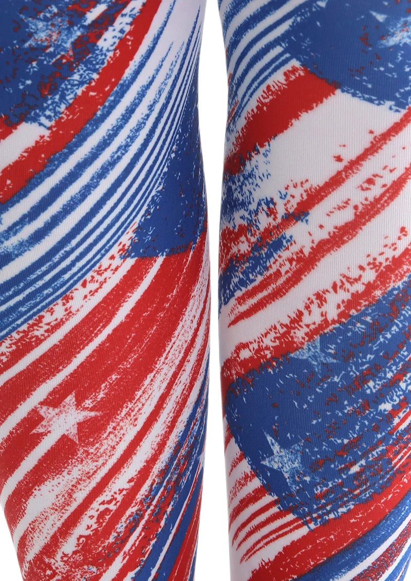 Viken Plan Art Print Tights Personality Pantyhose/Tights [US Stars Stripes]