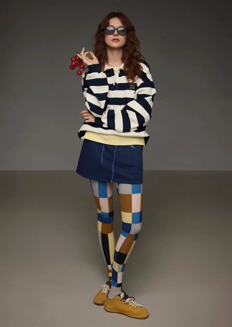 Viken Plan Shape Color Cubes Tights Hosiery Pantyhose