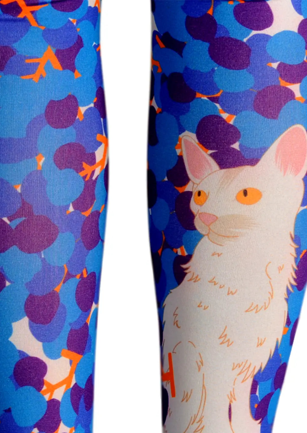 Viken Plan Fun art Print Tights Color Pantyhose/Tights [Cat in Purple vineyard]
