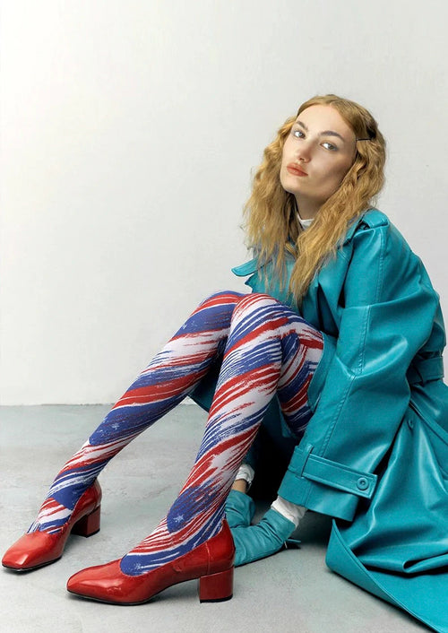 Viken Plan Art Print Tights Personality Pantyhose/Tights [US Stars Stripes]