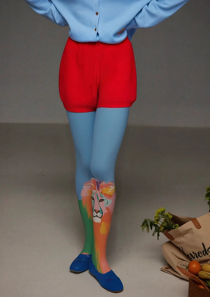 Viken Plan Colorful Lion Tights Hosiery Pantyhose