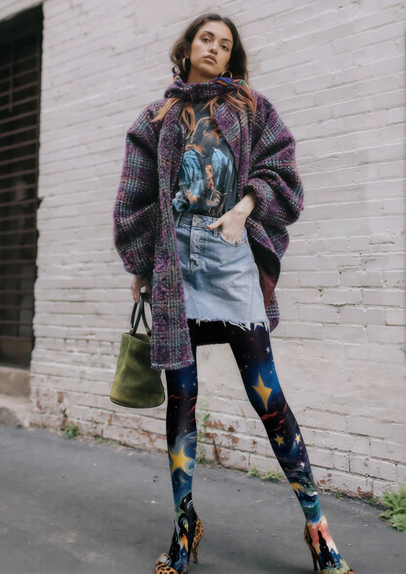 Viken Plan Colorful Starry Sky Tights Hosiery Pantyhose