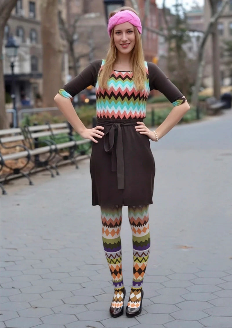 Viken Plan Folkloric Palette Tights Hosiery Pantyhose