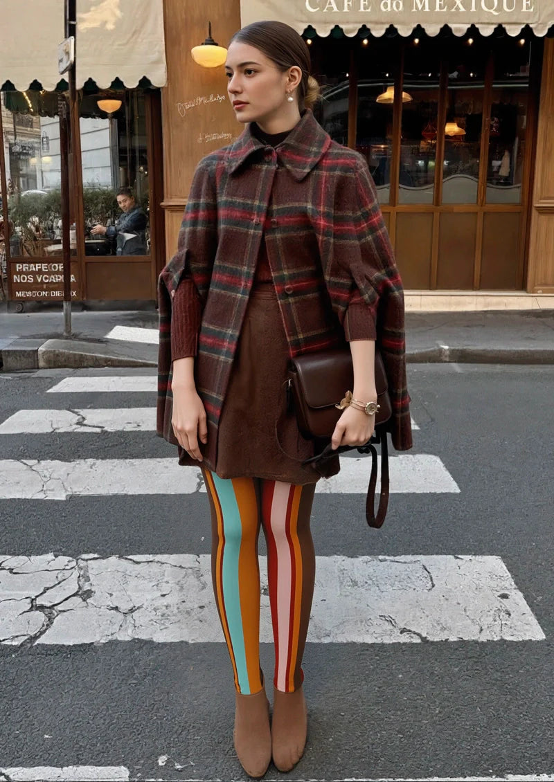 Viken Plan Color Stripes Tights Hosiery Pantyhose