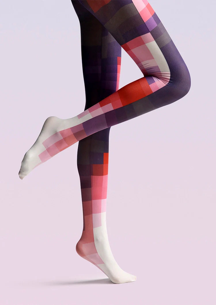 Viken Plan  PopArt Print Tights Cyberpunk Pantyhose/Tights [Pixel dusk]
