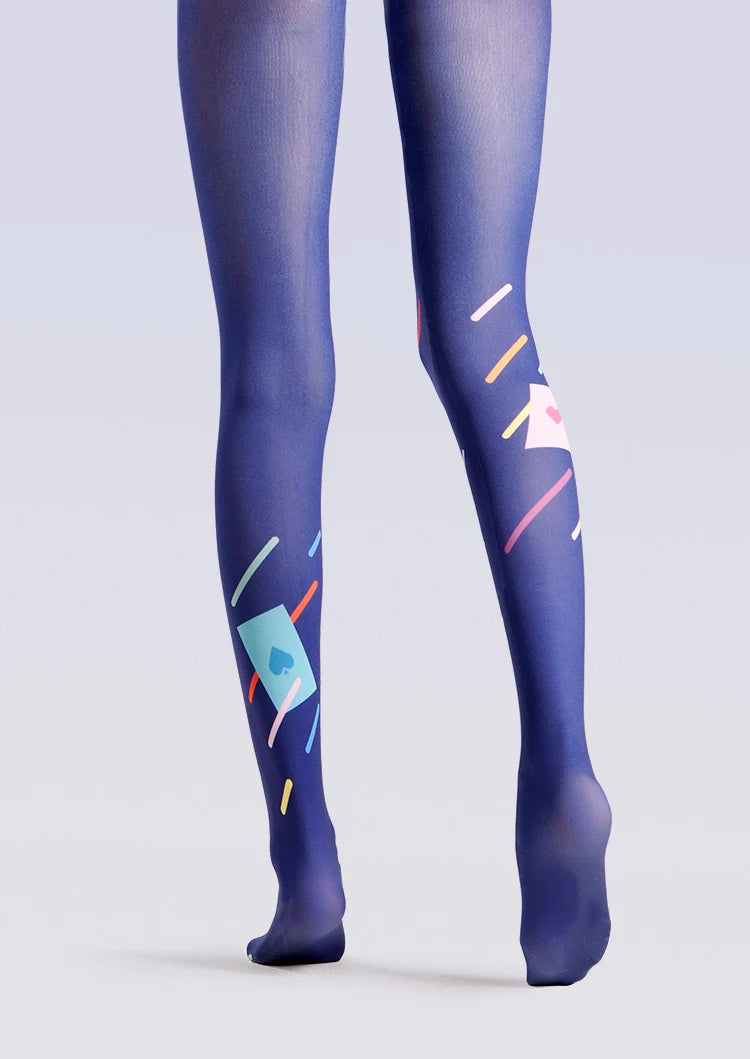 Viken Plan PopArt Print Offbeat Pantyhose/Tights [Poker]