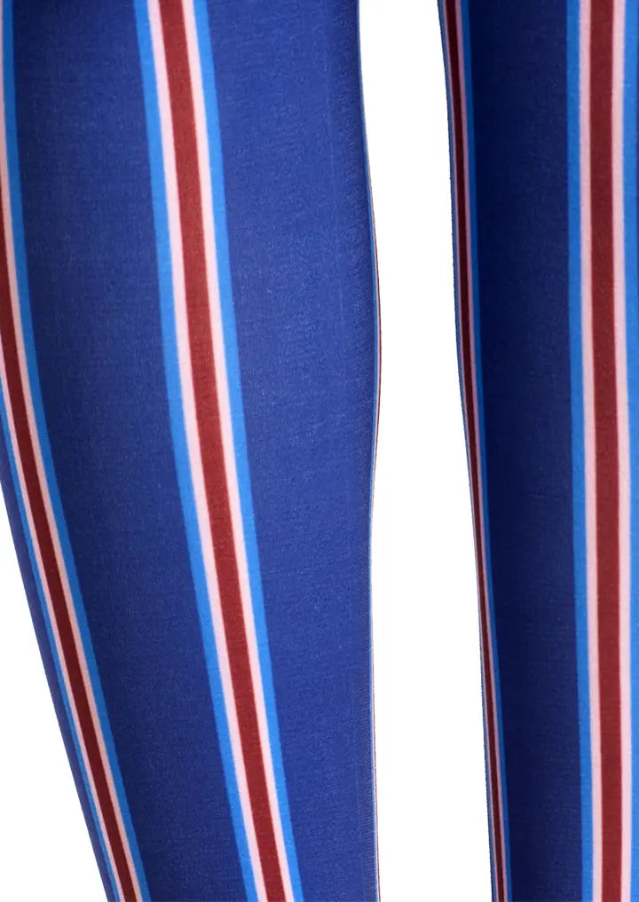 Viken Plan Blue Striped College Tights Hosiery Pantyhose