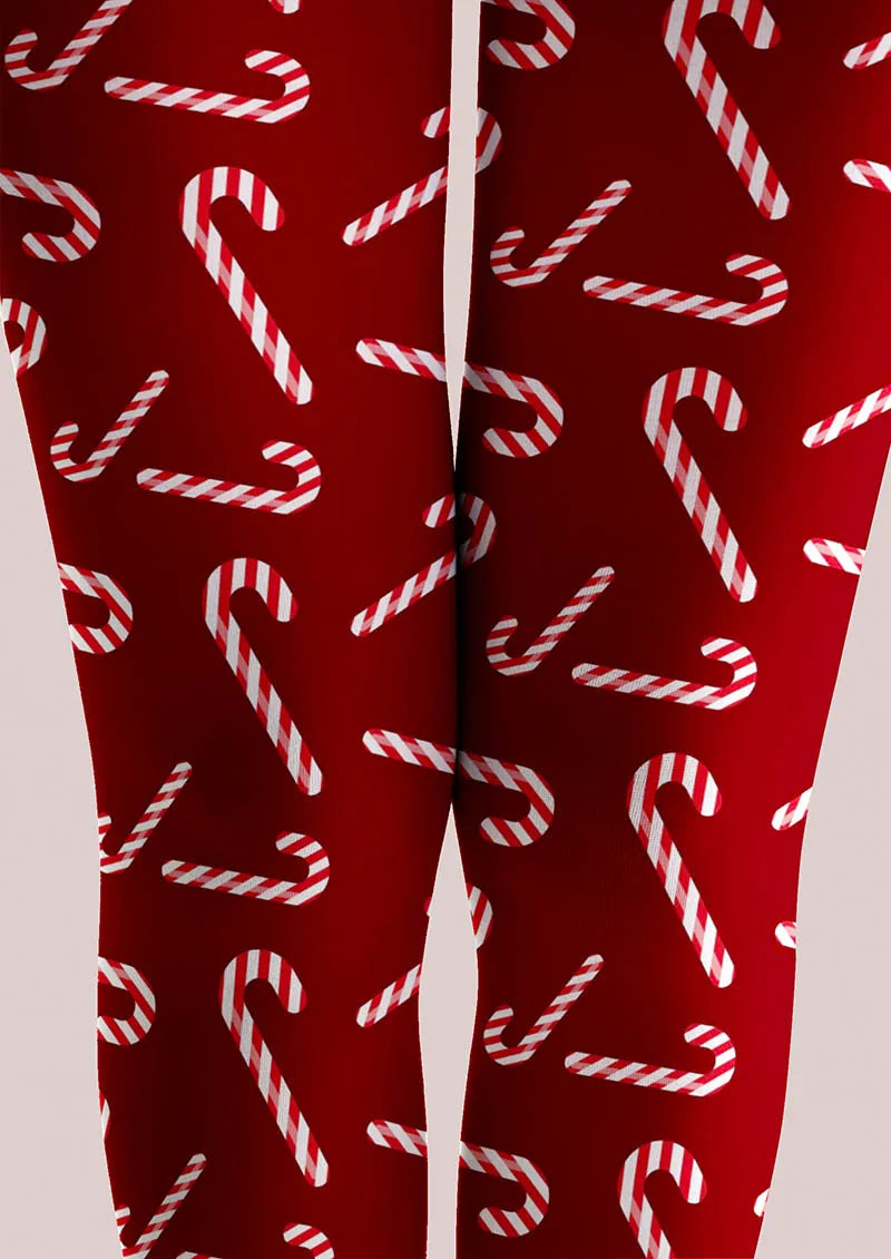 Viken Plan Christmas Fun Art Red Noel Tights Hosiery Pantyhose