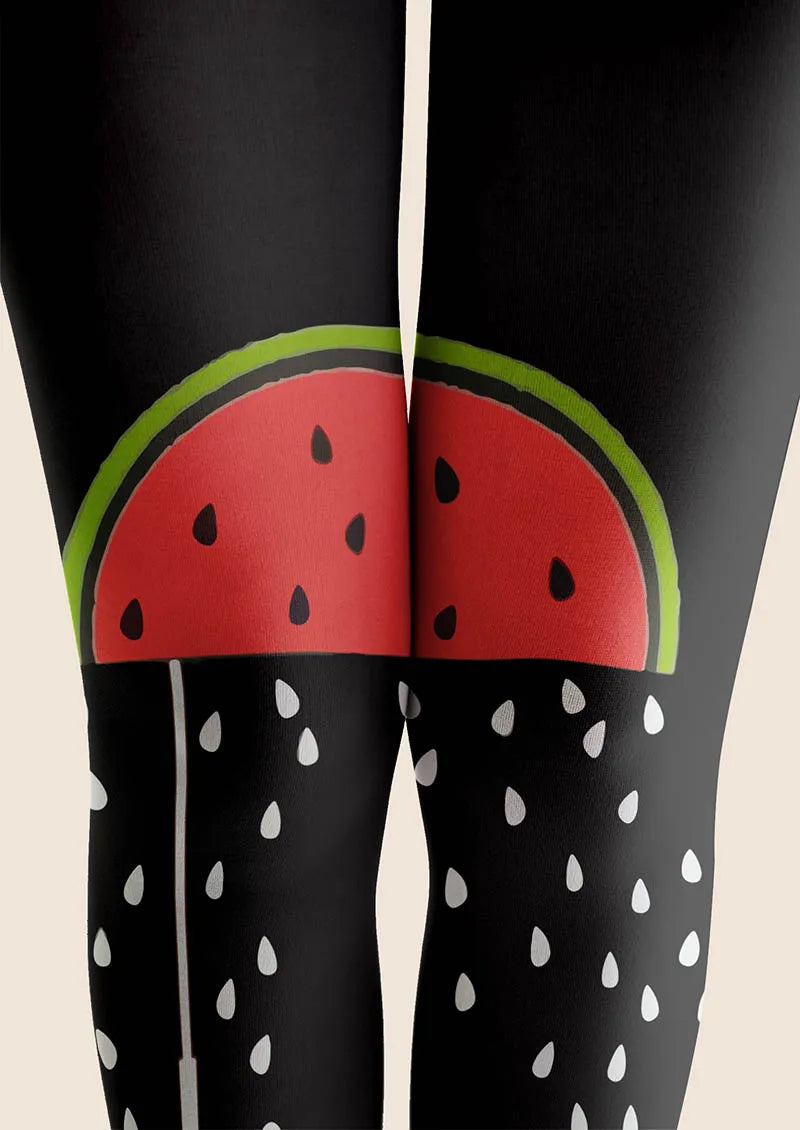 Viken Plan Fun Art Watermelon Slice Tights Hosiery Pantyhose