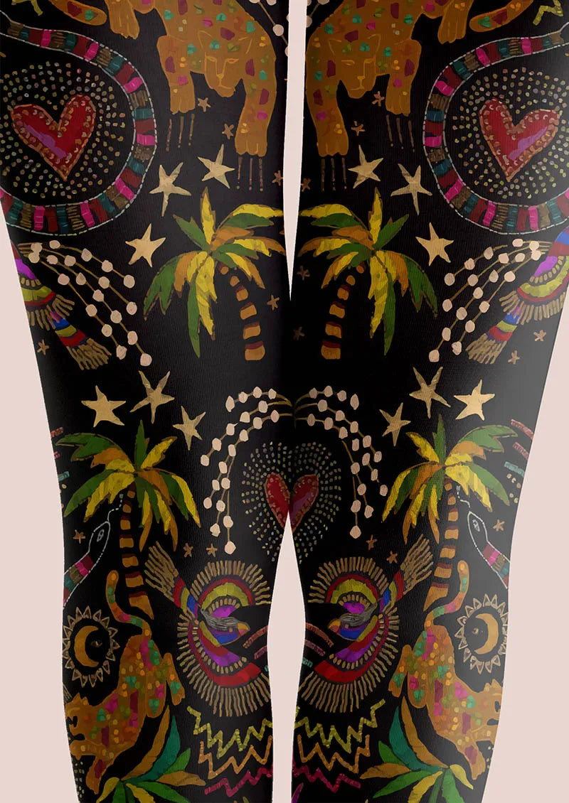 Viken Plan Mystic Tropical Night Tights Hosiery Pantyhose