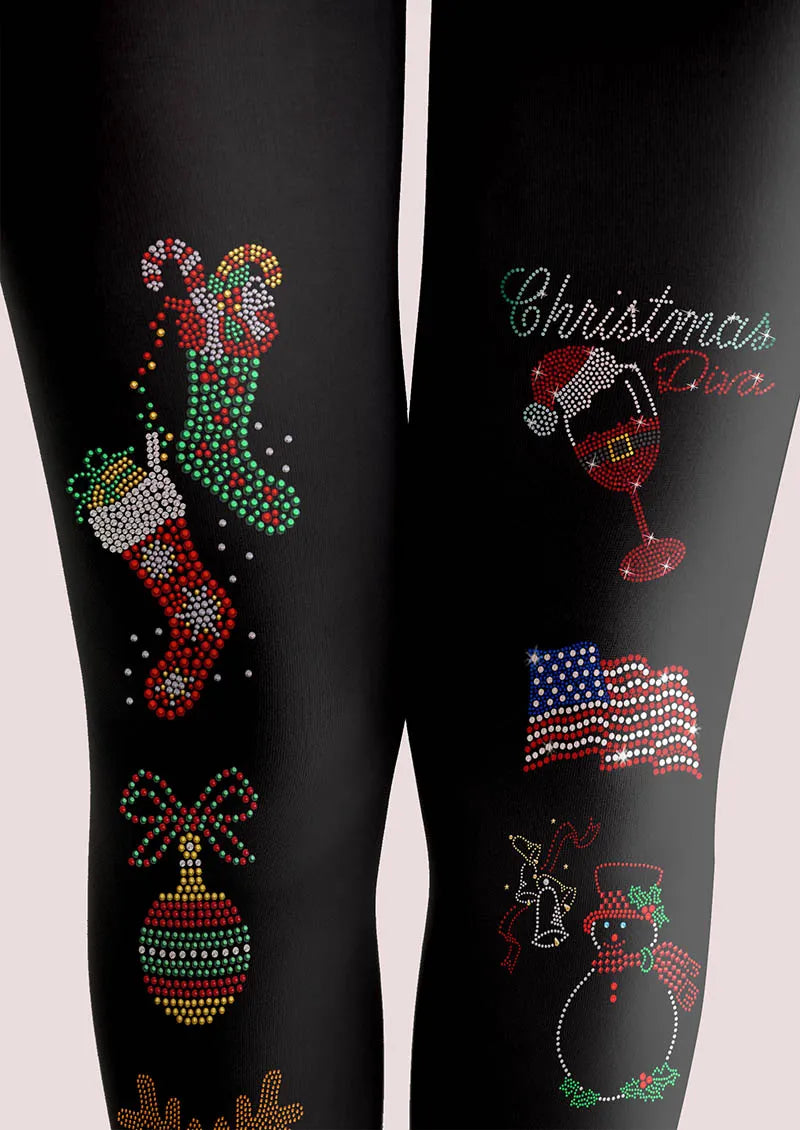 Viken Plan Christmas Fun Party Tights Hosiery Pantyhose