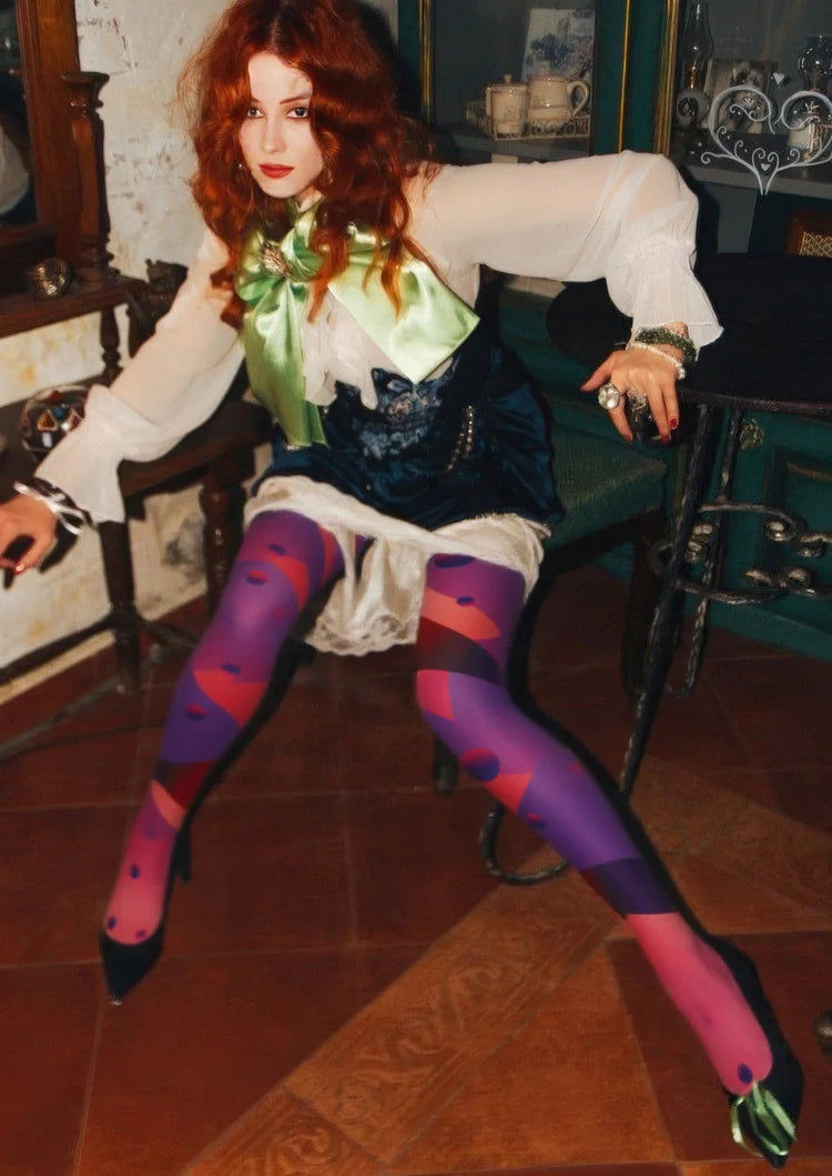 Viken Plan Cyberpunk Combustion Space  Print Tights Hosiery Pantyhose