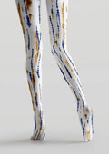 Viken Plan Blue Tie-Dye Linear Tights Hosiery Pantyhose