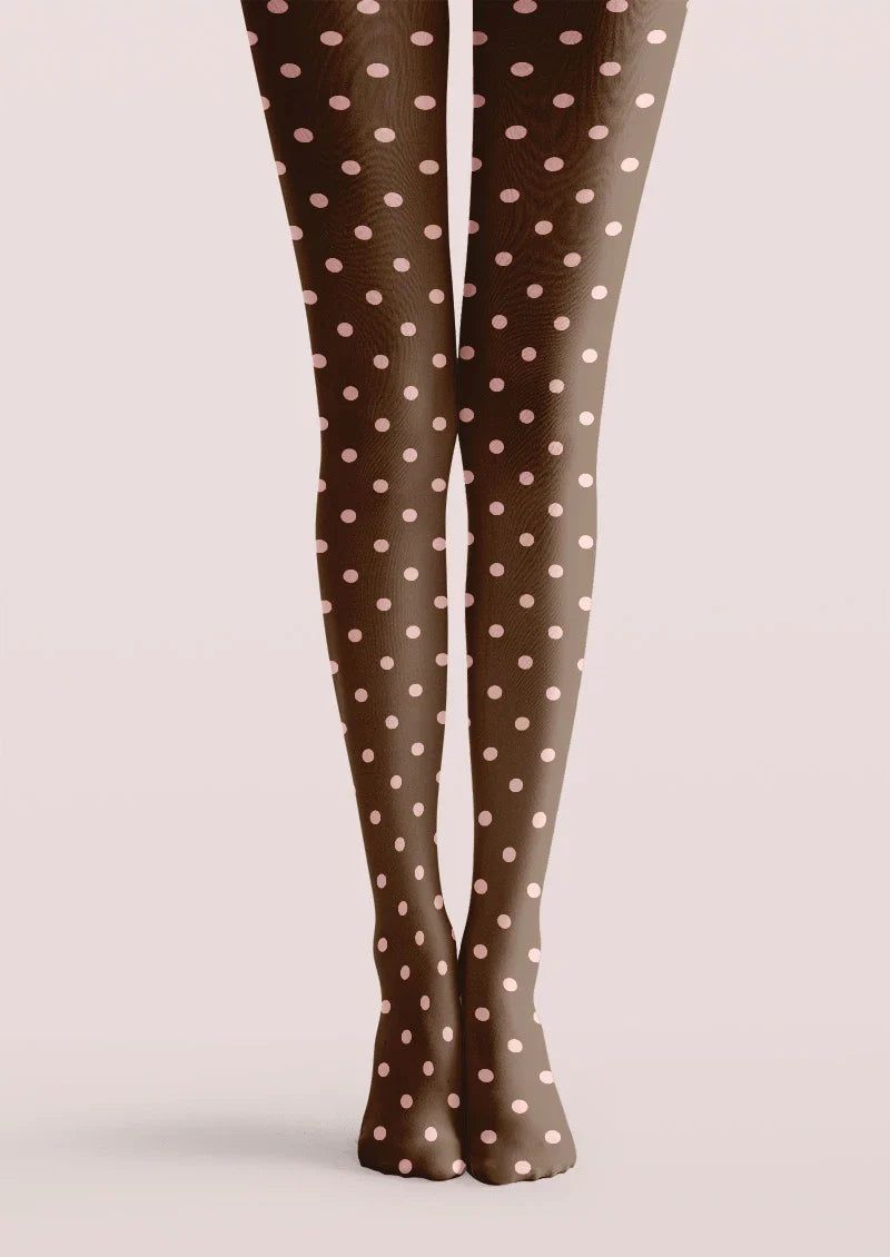 Viken Plan Cocoa Dots Tights Hosiery Pantyhose