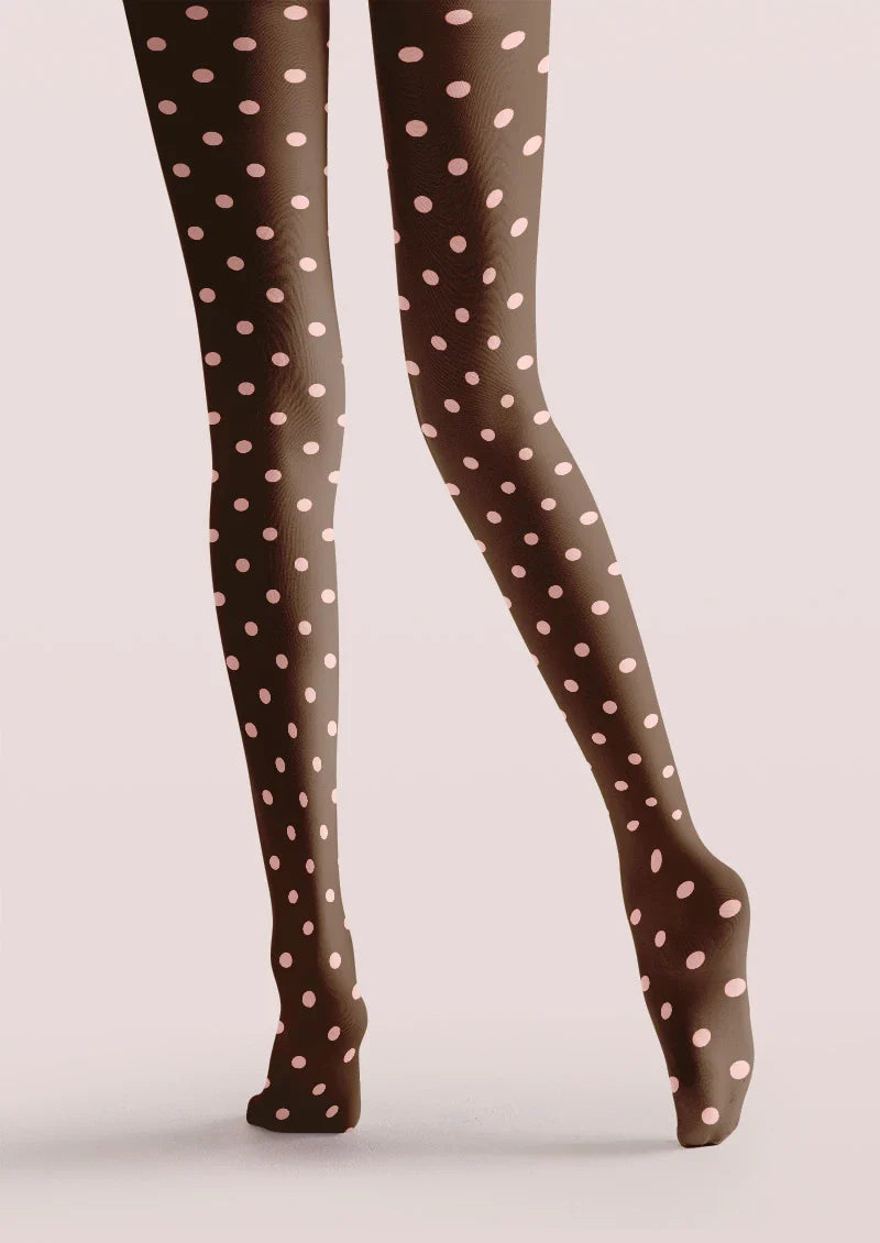 Viken Plan Cocoa Dots Tights Hosiery Pantyhose
