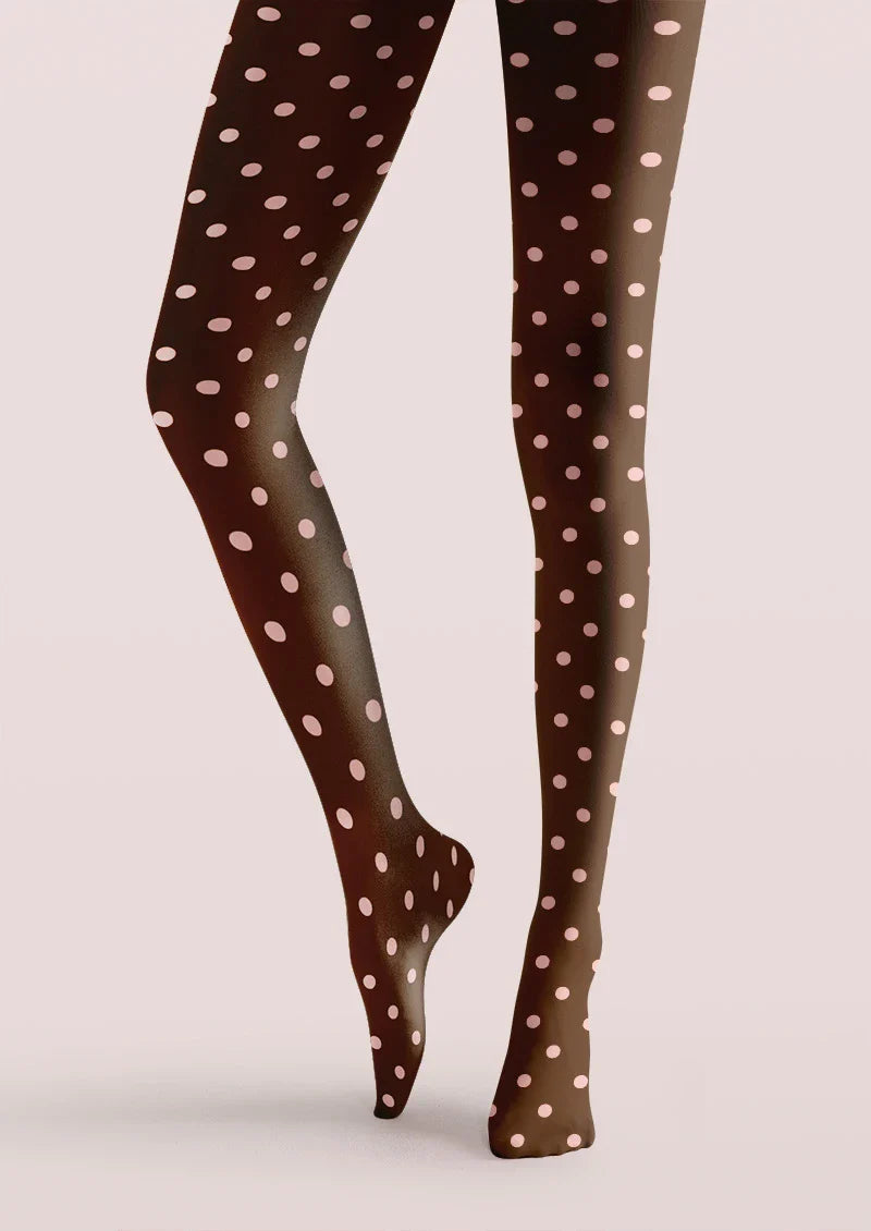 Viken Plan Cocoa Dots Tights Hosiery Pantyhose