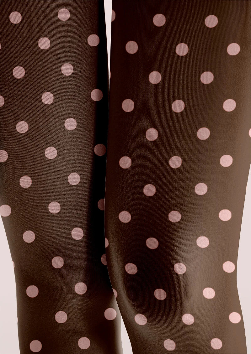 Viken Plan Cocoa Dots Tights Hosiery Pantyhose