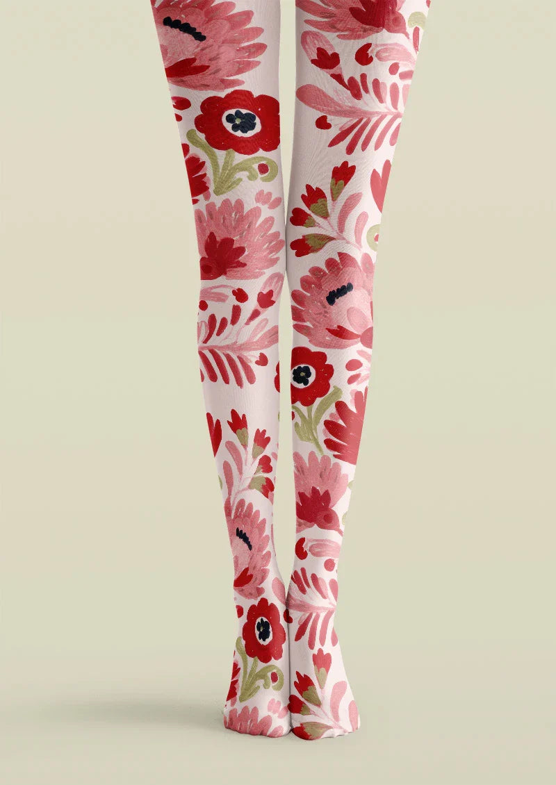 Viken Plan Coral Bloom Tights Hosiery Pantyhose