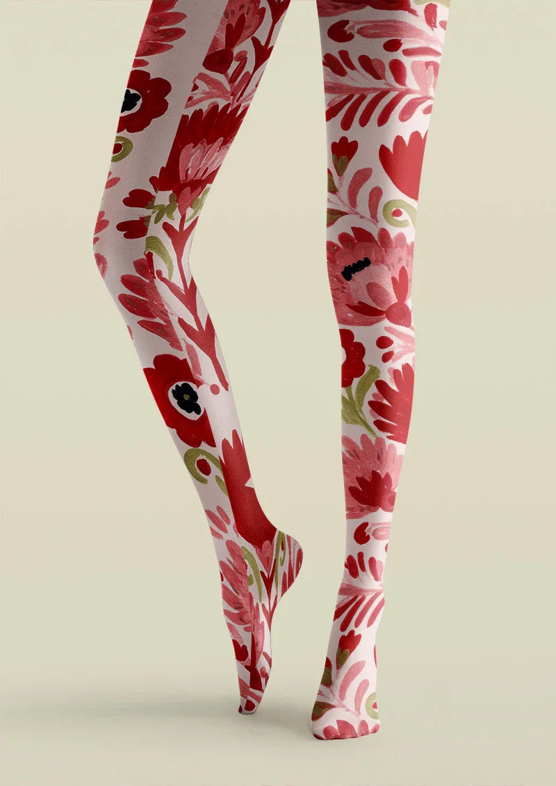 Viken Plan Coral Bloom Tights Hosiery Pantyhose