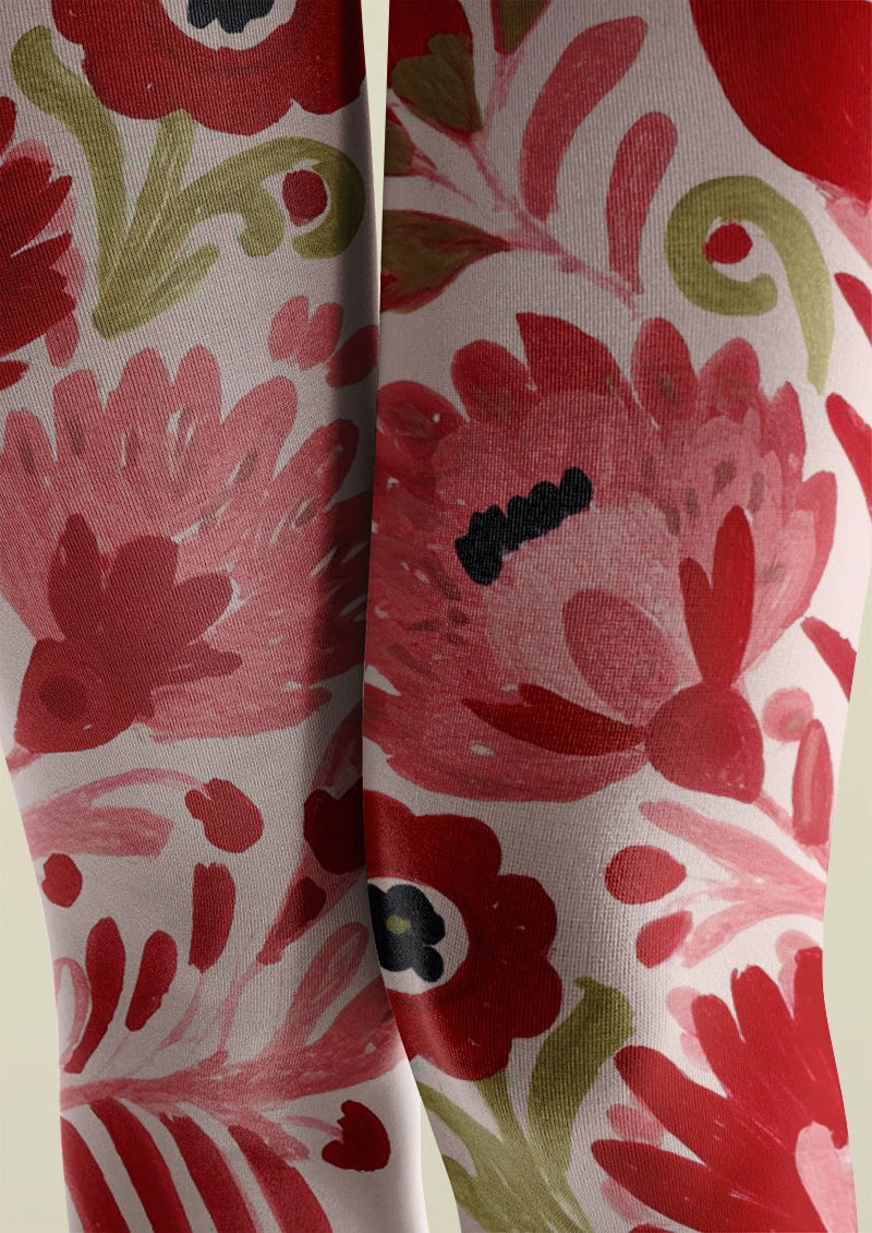 Viken Plan Coral Bloom Tights Hosiery Pantyhose