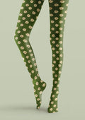 Viken Plan Daisycharm Floral Print Tights Hosiery Pantyhose