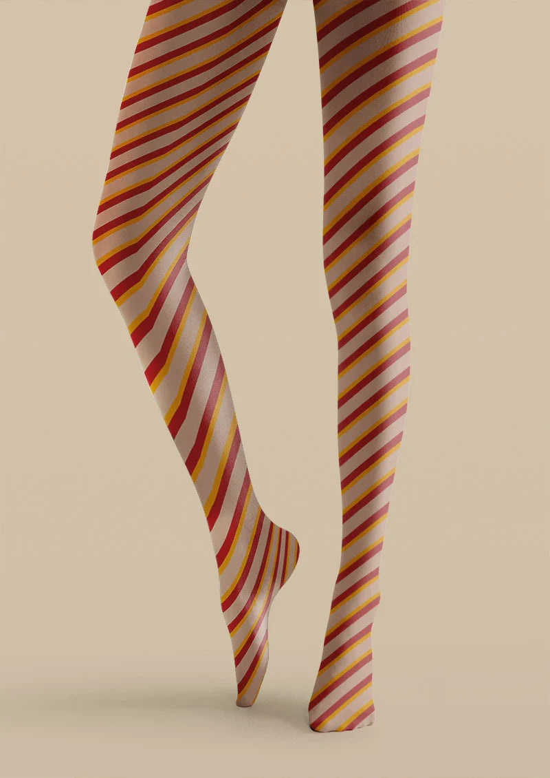 Viken Plan Candy Stripe Tights Hosiery Pantyhose