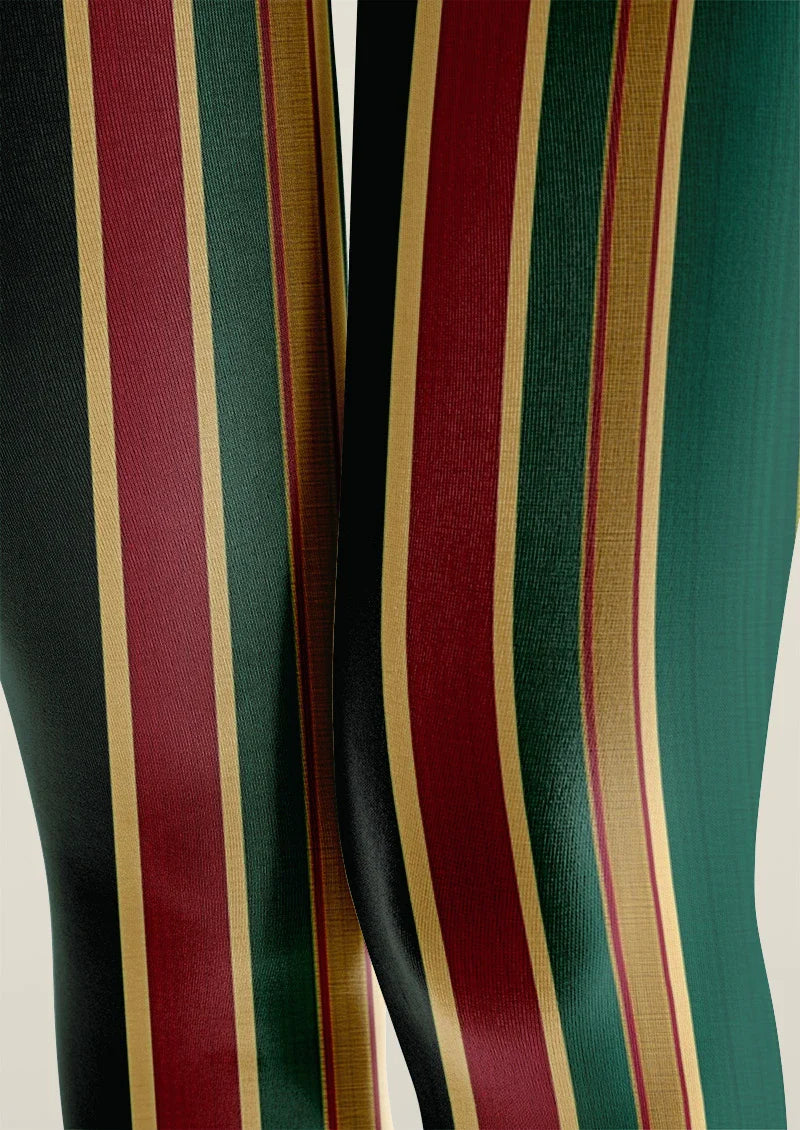 Viken Plan Color Stripe Tights Hosiery Pantyhose