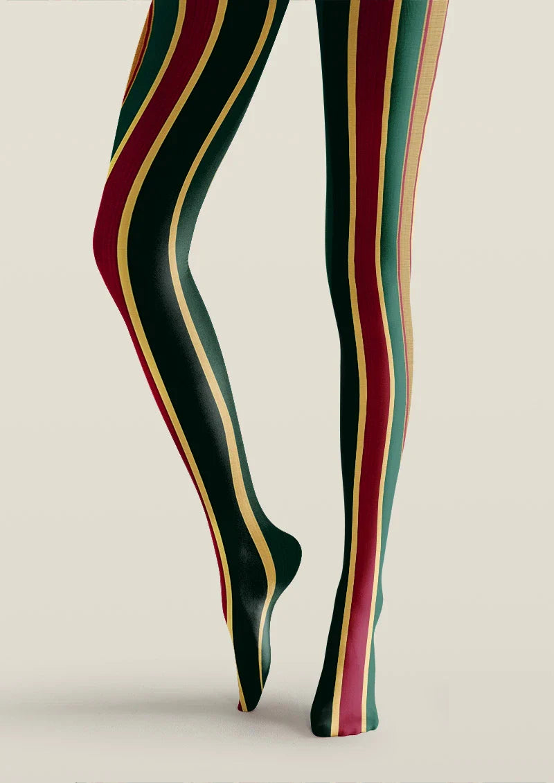 Viken Plan Color Stripe Tights Hosiery Pantyhose