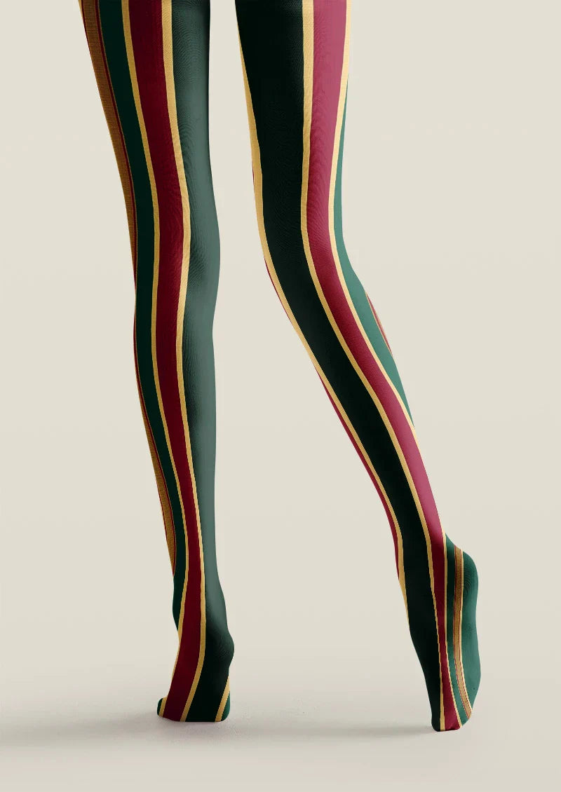 Viken Plan Color Stripe Tights Hosiery Pantyhose