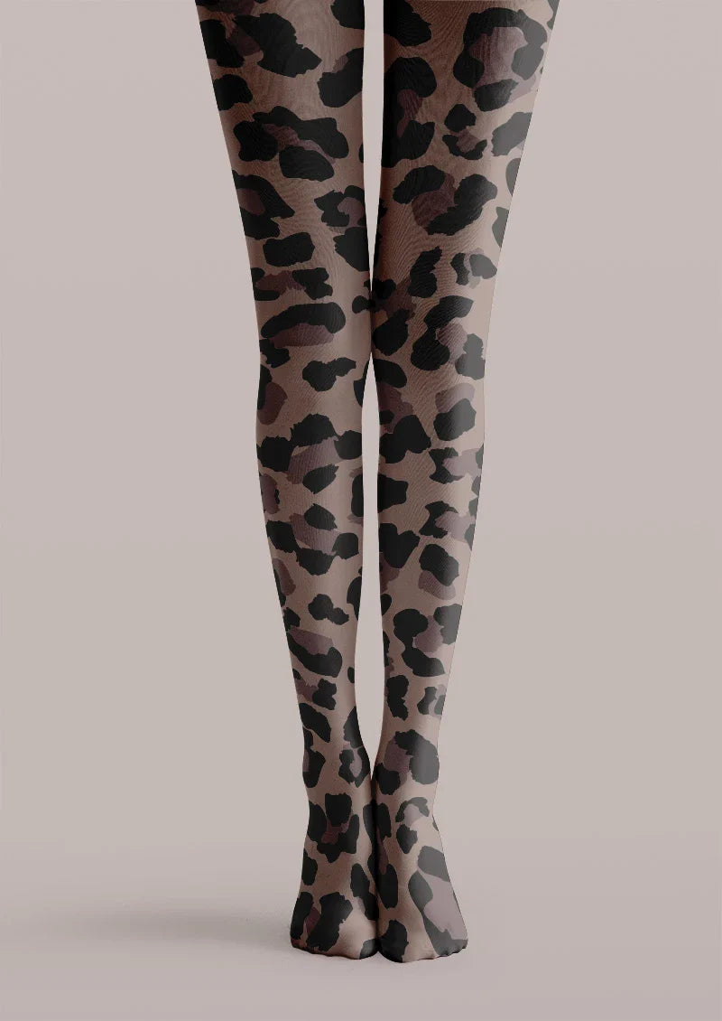 Viken Plan Animal Leopard Print Tights Hosiery Pantyhose