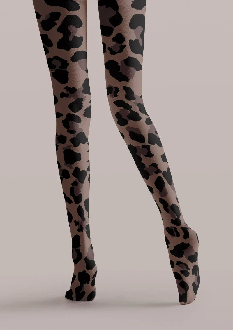 Viken Plan Animal Leopard Print Tights Hosiery Pantyhose