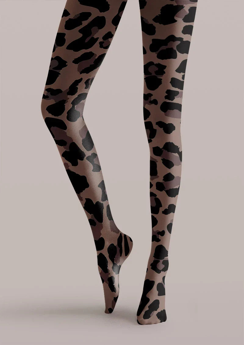 Viken Plan Animal Leopard Print Tights Hosiery Pantyhose