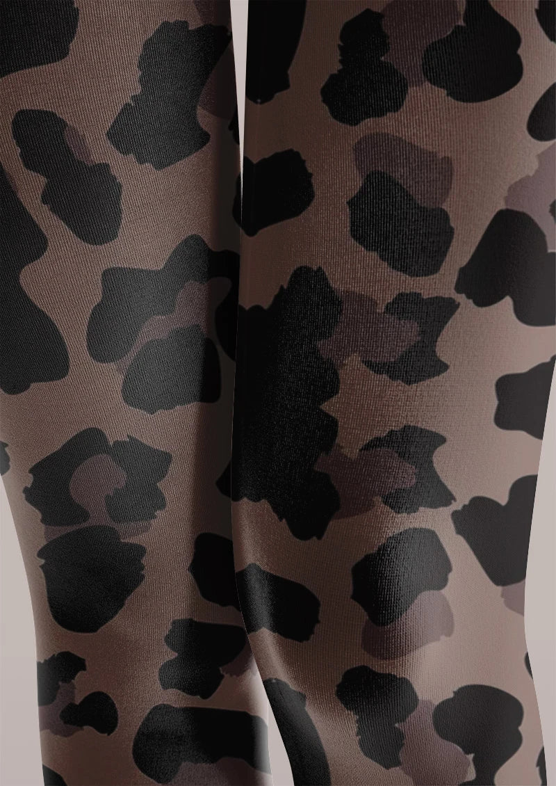 Viken Plan Animal Leopard Print Tights Hosiery Pantyhose
