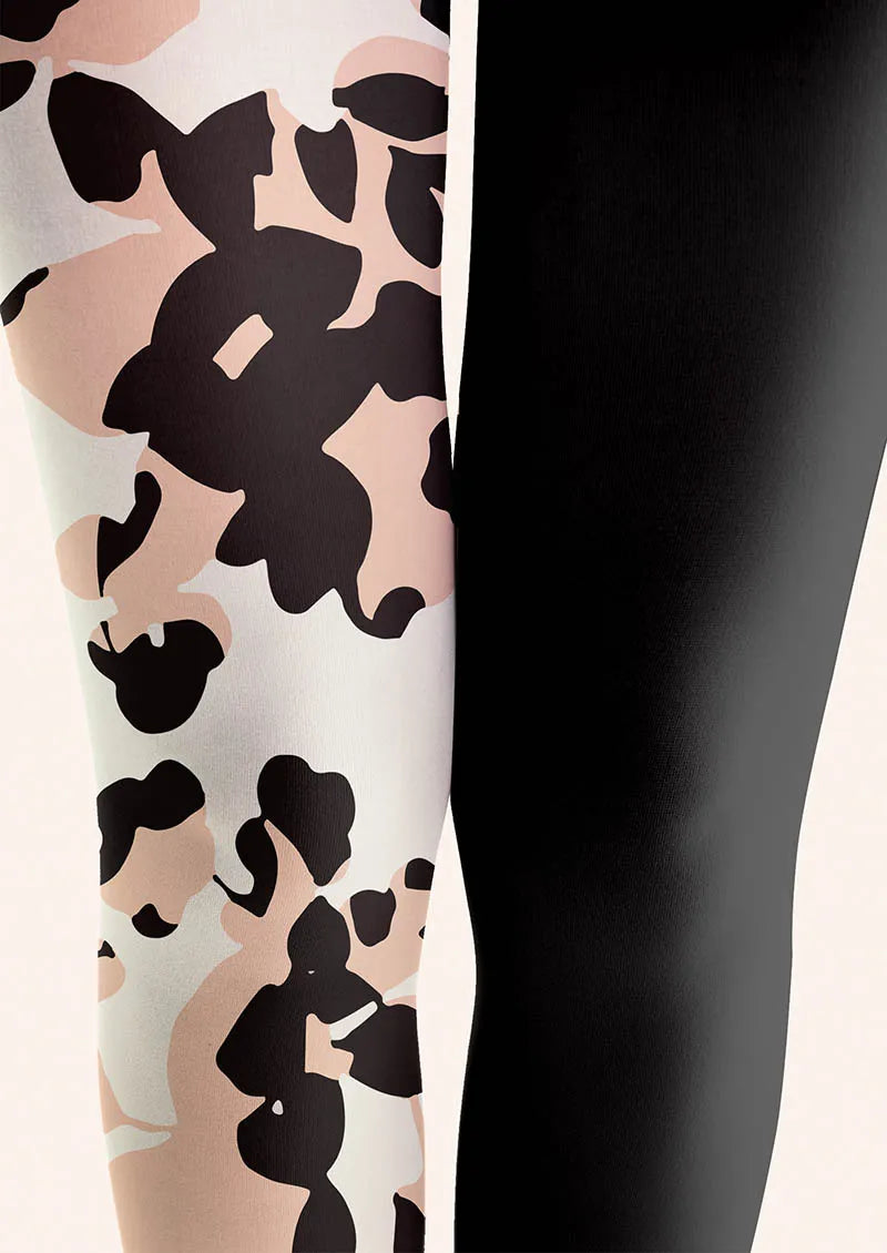 Viken Plan Abstract Leaf Shadow Tights Hosiery Pantyhose