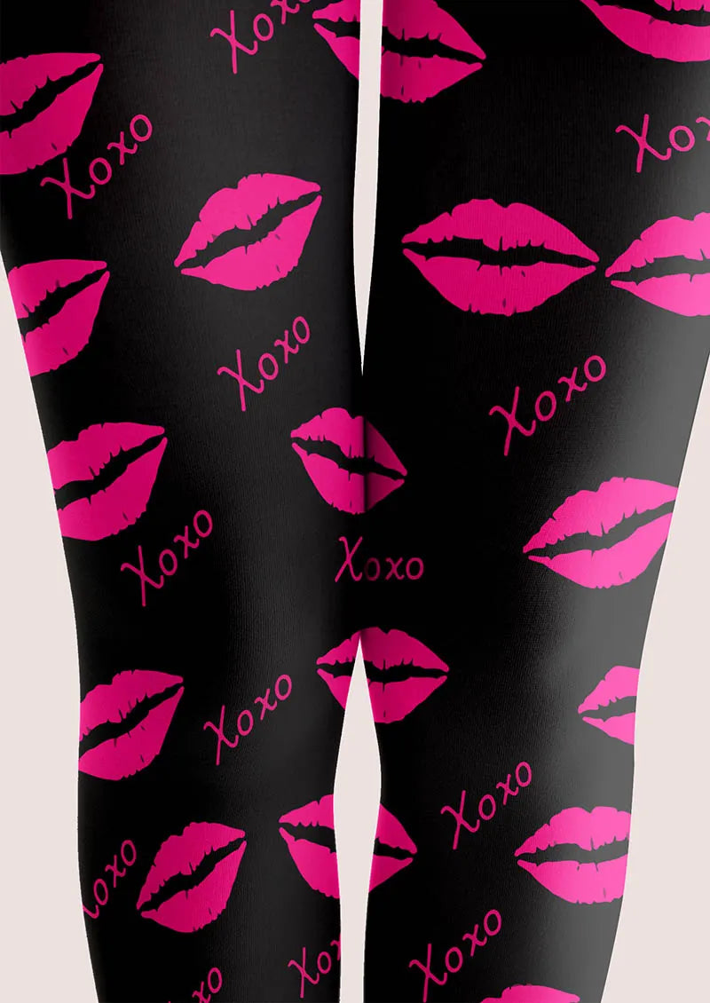 Viken Plan Valentine's Day Pop Heart Beat Tights Hosiery Pantyhose
