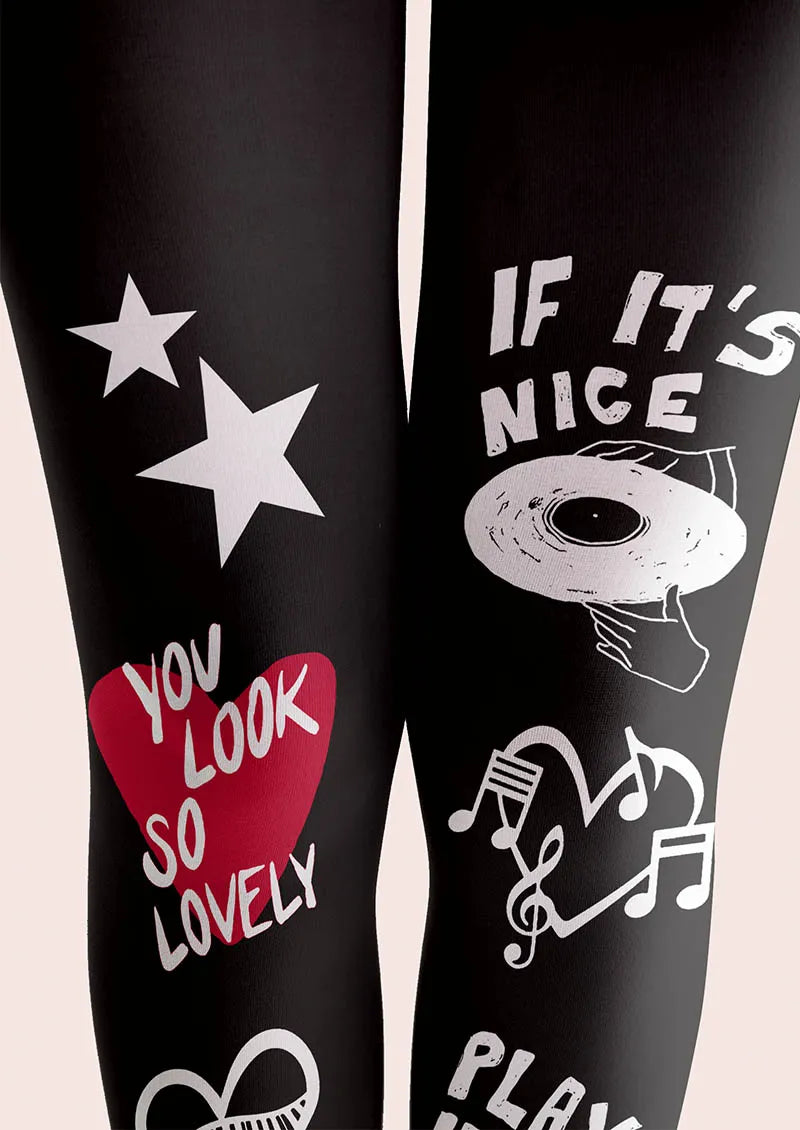 Viken Plan Musical elements Play It Loud Tights Hosiery Pantyhose
