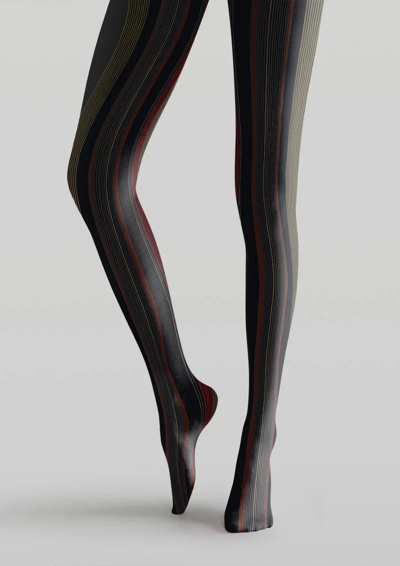 Viken Plan Black Texture Tights Hosiery Pantyhose