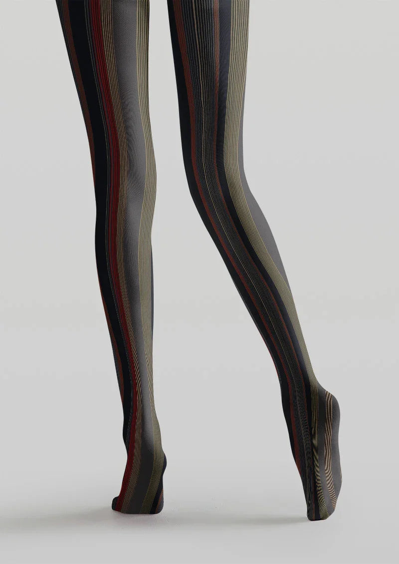 Viken Plan Black Texture Tights Hosiery Pantyhose