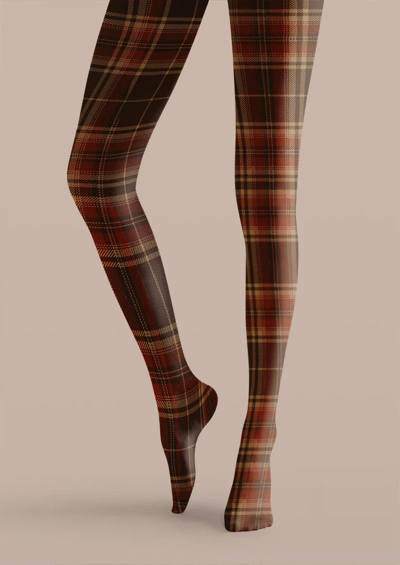 Viken Plan Highland Plaid Tights Hosiery Pantyhose