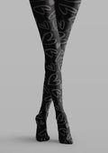 Viken Plan Black Heart Sheer Tights Hosiery Pantyhose