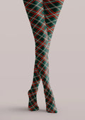 Viken Plan Christmas Plaid Red Green Tights Hosiery Pantyhose