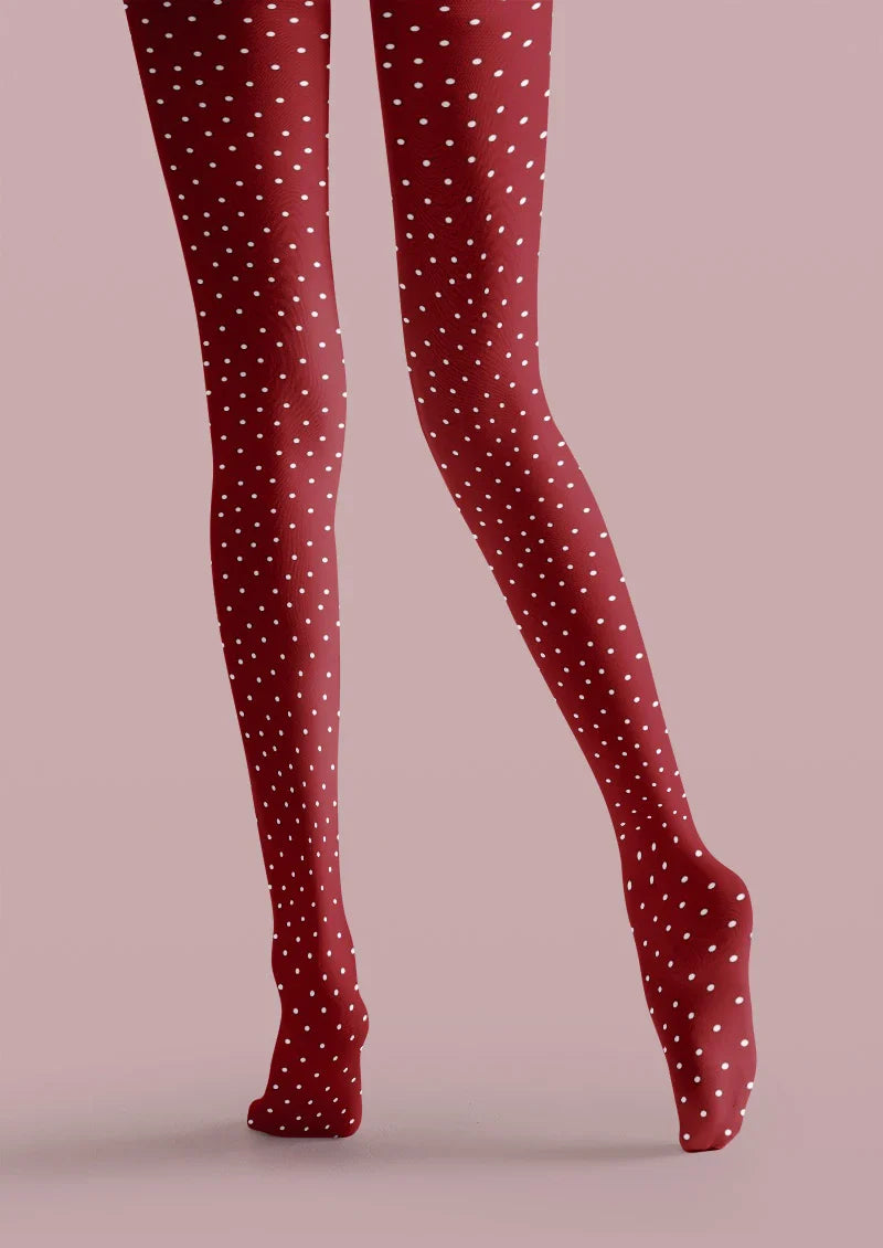 Viken Plan Cherry Dot Tights Hosiery Pantyhose